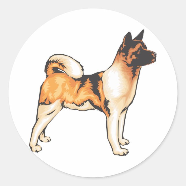 Japanese Akita Classic Round Sticker (Front)