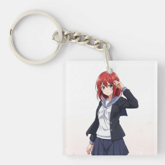 Japanese animated female characters keychain