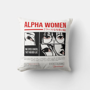 Japanese Anime Alpha Women Throw Pillow