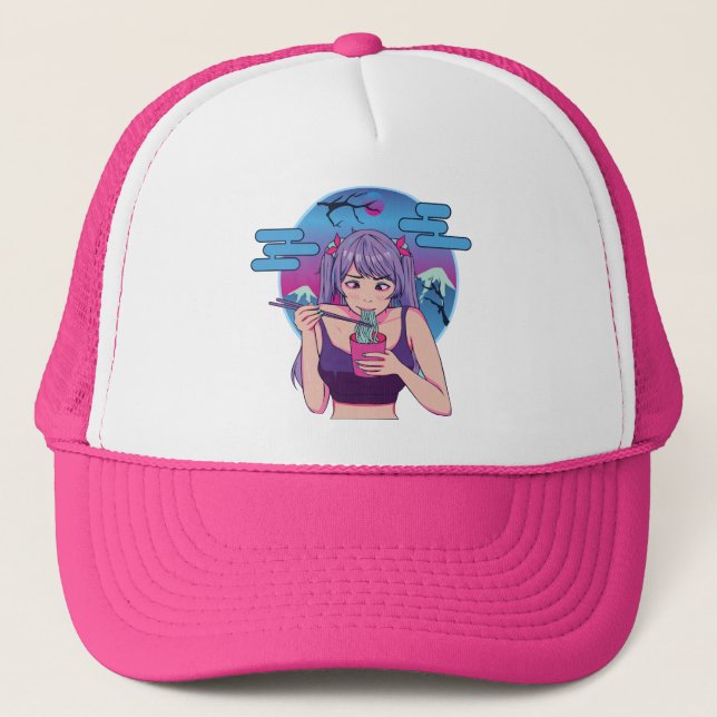 Japanese Anime Ramen  Trucker Hat (Front)