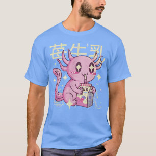 Japanese Anime Shake Carton Kawaii Axolotl Strawbe T-Shirt
