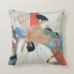 Japanese Archer Ancient Art Throw Pillow