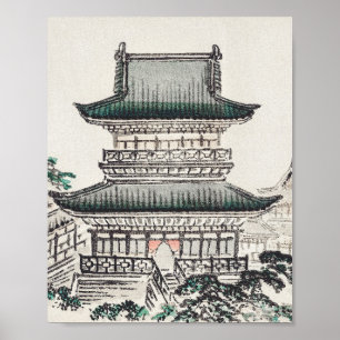 Japanese Architecture by Kōno Bairei Poster