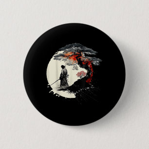 Japanese Art Aikido Tree Of Life Peace Art Of War  2 Inch Round Button
