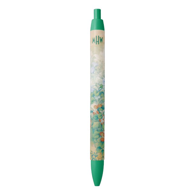Japanese Art custom monogram pen (Front Vertical)