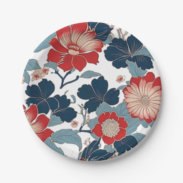 Japanese Art Design Paper Plate (Front)