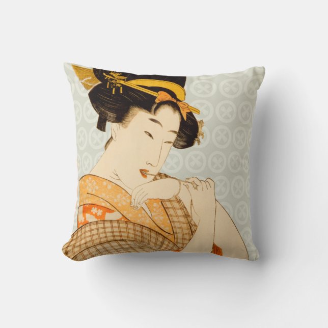 Japanese  Art Design Throw Pillows (Front)