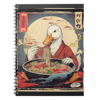 Japanese Art Duck Eating Ramen Ukiyo for students  Notebook