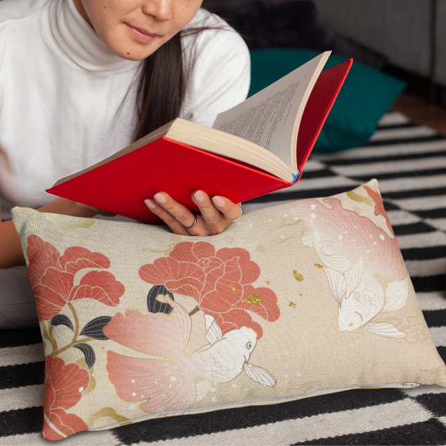 Japanese Art Floral Lumbar Pillow (Creator Uploaded)