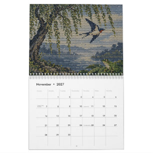 Japanese Art Hanafuda Four Seasons Pixel Art Calendar
