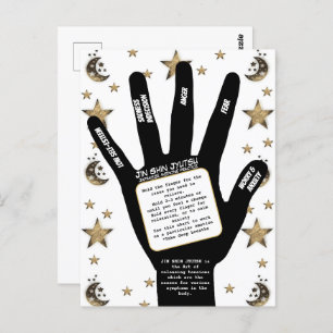 Japanese Art Harmonizing Life Energy Hand Postcard