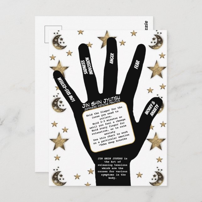 Japanese Art Harmonizing Life Energy Hand Postcard (Front/Back)