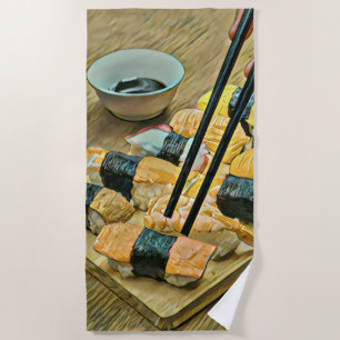 Japanese art lover beach towel