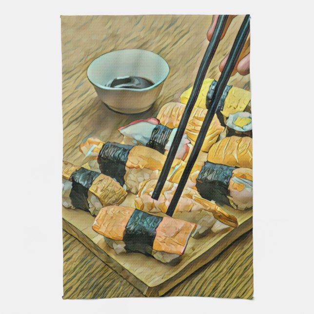 Japanese art lover kitchen towel (Vertical)