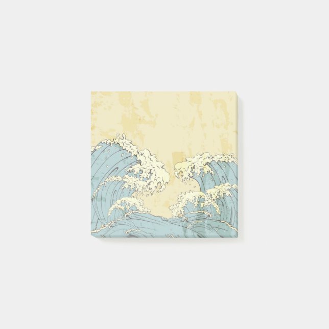 Japanese Art Ocean Waves 3" x 3" Post-it® Notes (Front)