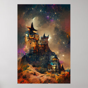 Japanese Art Print, Magic Castle, Fantasy Castle, Poster
