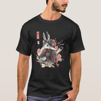 Japanese Art Rabbit Ninja Ukiyo e Anime Style Samu T-Shirt