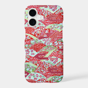 Japanese Art Red Floral Yuzen iPhone 8 Plus Case