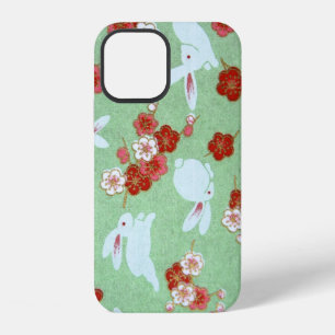 Japanese Art - Sakuras and Rabbits iPhone 12 Case
