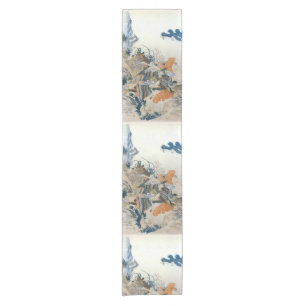 Japanese art table runner. short table runner