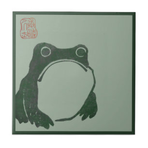 Japanese art ukiyo frog tile