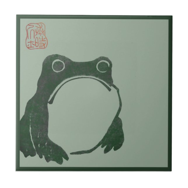 Japanese art ukiyo frog tile (Front)