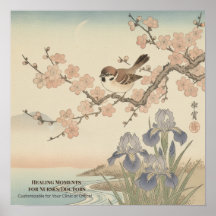 Japanese Art Wall Decor for Nurses – Cute Bird 