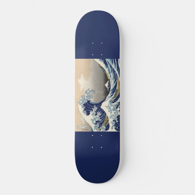 Japanese artwork painting wave, skateboard (Front)