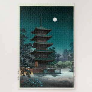 Japanese Asakusa Kinryūzan Temple in Moonlight Jigsaw Puzzle