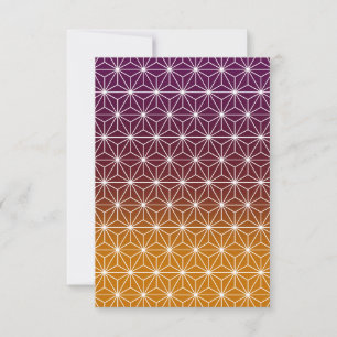 Japanese Asanoha Burgundy & Gold Personalized Thank You Card