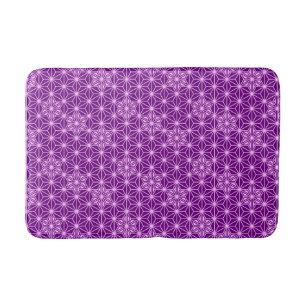 Japanese Asanoha or Star Pattern - amethyst purple Bath Mat