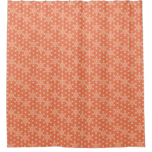 Japanese Asanoha or Star Pattern - coral orange