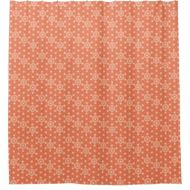 Japanese Asanoha  or Star Pattern - coral orange (Front)