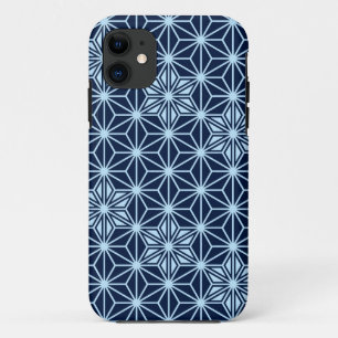 Japanese Asanoha or Star Pattern, indigo blue iPhone 11 Case