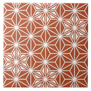 Japanese Asanoha or Star Pattern, terracotta Tile