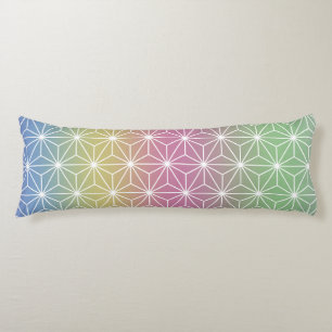 Japanese Asanoha Pastel Rainbow Body Pillow