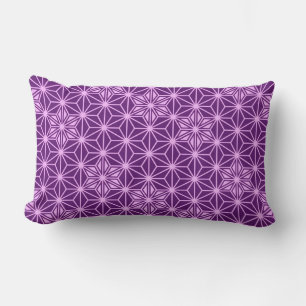 Japanese Asanoha pattern - amethyst purple Lumbar Pillow