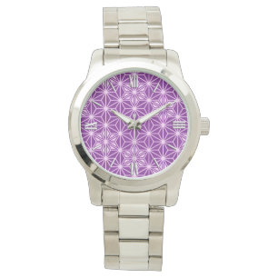 Japanese Asanoha pattern - amethyst purple Watch