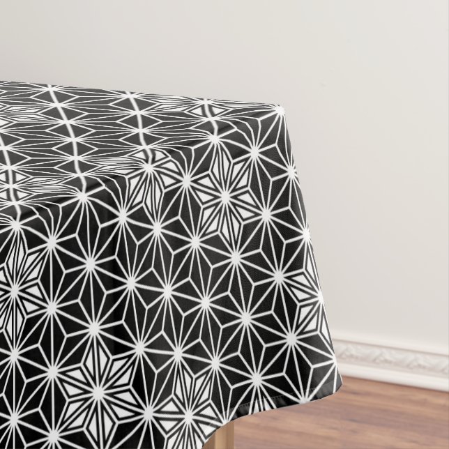 Japanese Asanoha pattern - black and white Tablecloth (In Situ)
