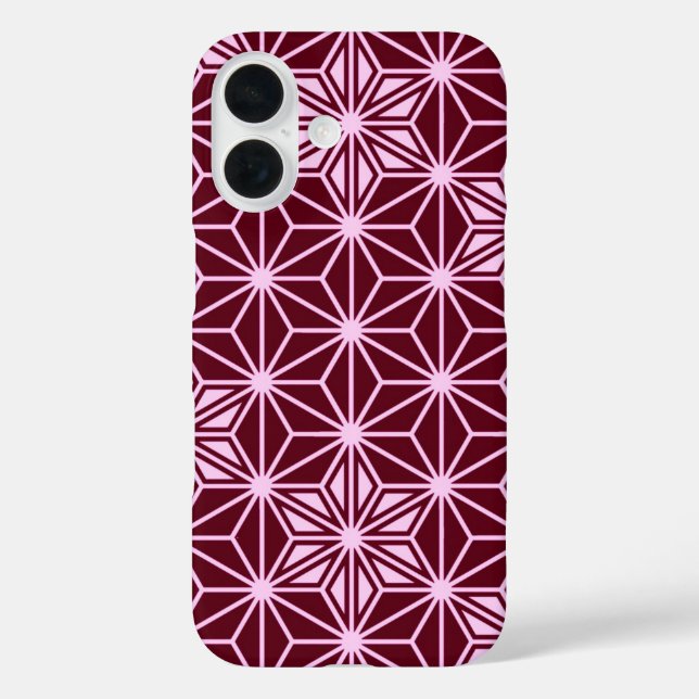 Japanese Asanoha pattern - burgundy Case-Mate iPhone Case (Back)