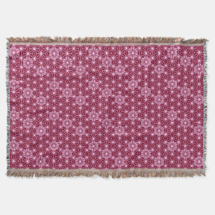 Japanese Asanoha pattern - burgundy Throw Blanket