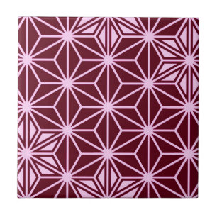 Japanese Asanoha pattern - burgundy Tile