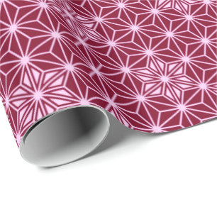 Japanese Asanoha pattern - burgundy Wrapping Paper