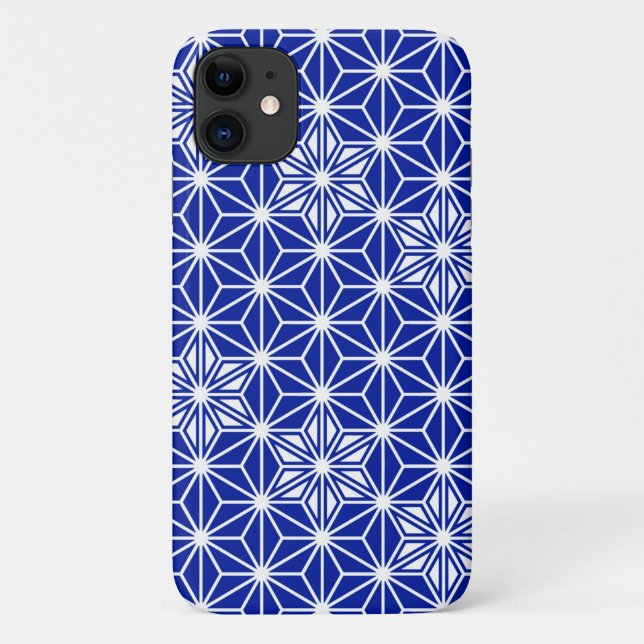 Japanese Asanoha pattern - cobalt blue Case-Mate iPhone Case (Back)