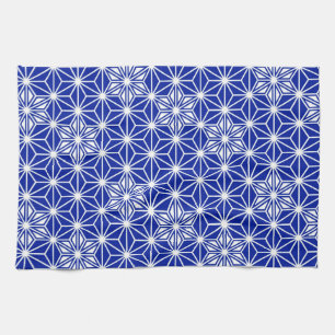 Japanese Asanoha pattern - cobalt blue Kitchen Towel