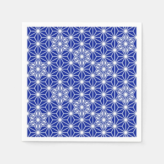 Japanese Asanoha pattern - cobalt blue Napkin (Front)