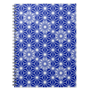 Japanese Asanoha pattern - cobalt blue Notebook
