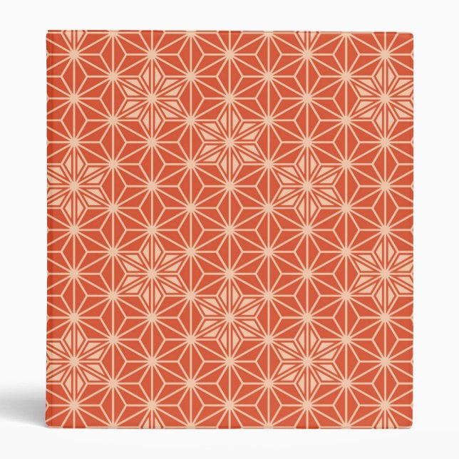 Japanese Asanoha pattern - coral orange Binder (Front)