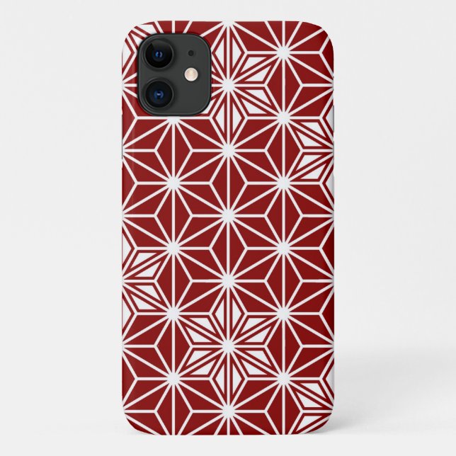 Japanese Asanoha pattern - dark red Case-Mate iPhone Case (Back)