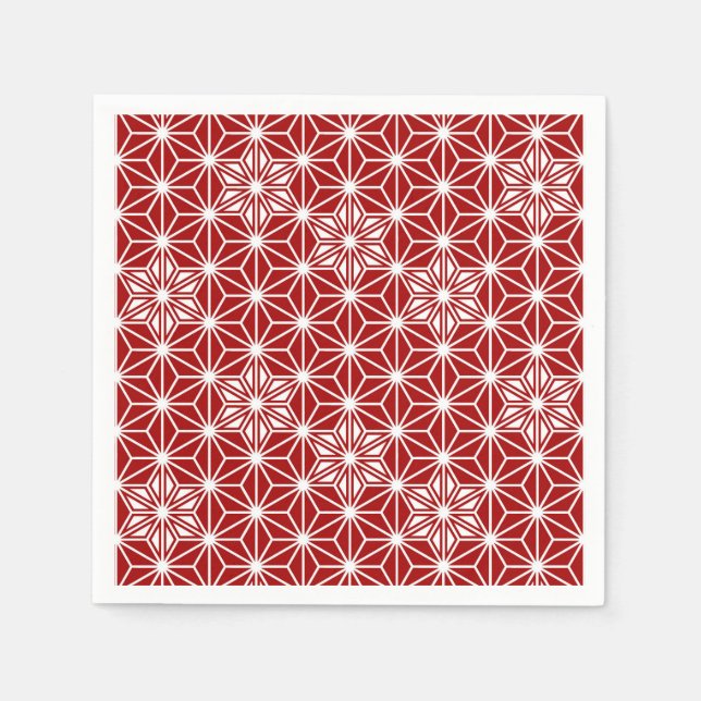 Japanese Asanoha pattern - dark red Napkin (Front)